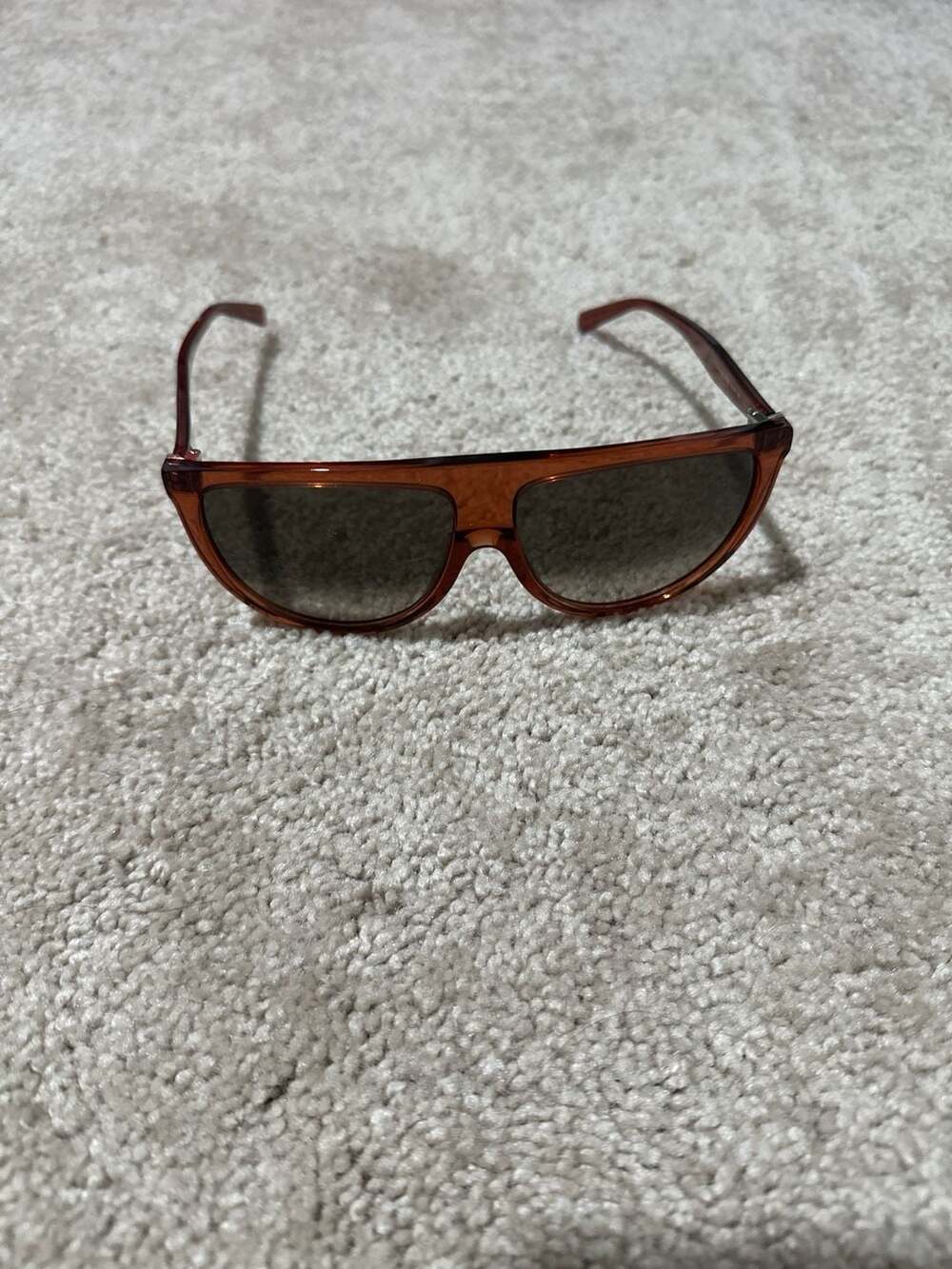 Celine CL41435/S Flat Top Aviator Sunglasses in Caramel Brown